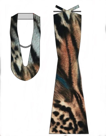 SEPIA Animal Print Cowl Neck Top